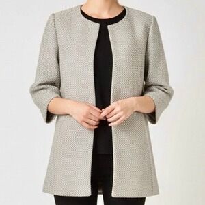 Mercer & Madison Textured Open Front 3/4 Sleeve Blazer Jacket size Large
